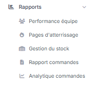 Menu rapports